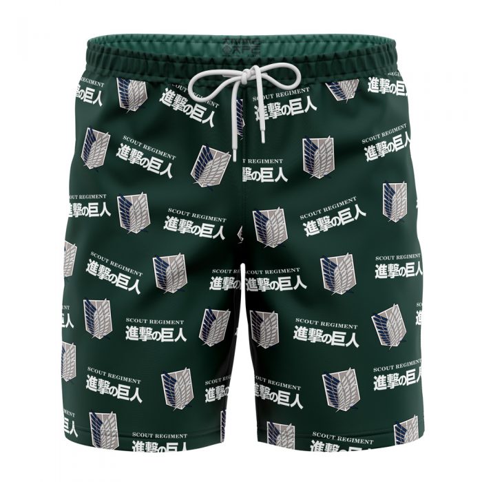 Scouting Regiment Attack on Titan Hawaiian Shorts FRONT Mockup Knot - Attack On Titan Merch