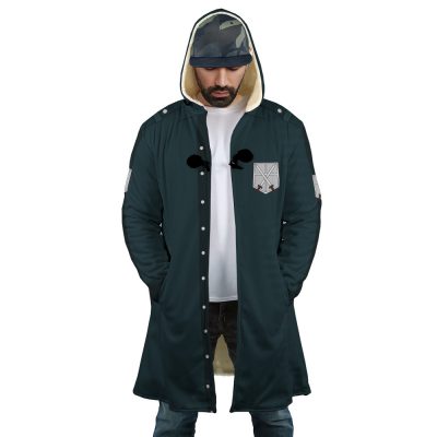 The Training Corps Attack on Titan Hooded Cloak Coat FRONT Mockup - Attack On Titan Merch