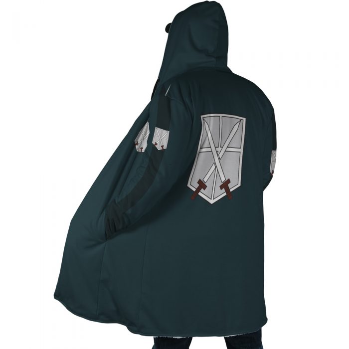 The Training Corps Attack on Titan Hooded Cloak Coat SIDE Mockup - Attack On Titan Merch