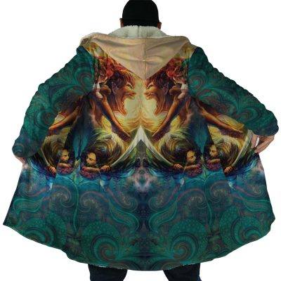 Trippy Attack on Titan AOP Hooded Cloak Coat NO HOOD Mockup - Attack On Titan Merch