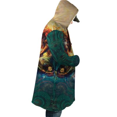 Trippy Attack on Titan AOP Hooded Cloak Coat RIGHT Mockup - Attack On Titan Merch