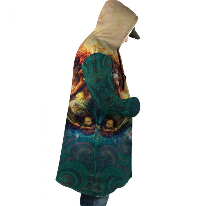 Trippy Attack on Titan AOP Hooded Cloak Coat RIGHT Mockup - Attack On Titan Merch