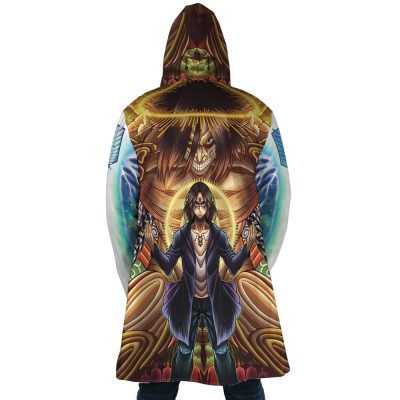 eren Hooded Cloak Coat back - Attack On Titan Merch