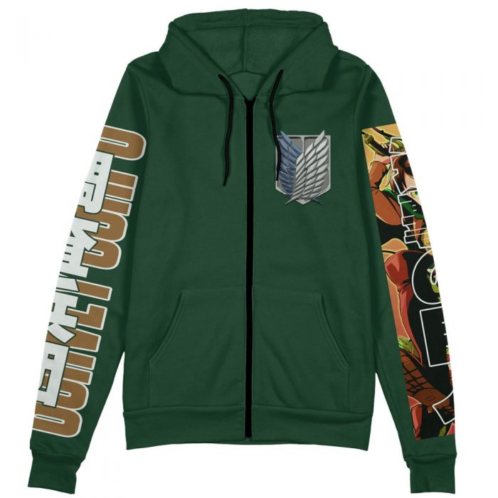 eren Zip Hoodie Front Mockup - Attack On Titan Merch