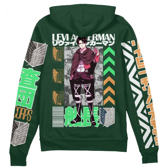 levi Zip Hoodie Back Mockup - Attack On Titan Merch