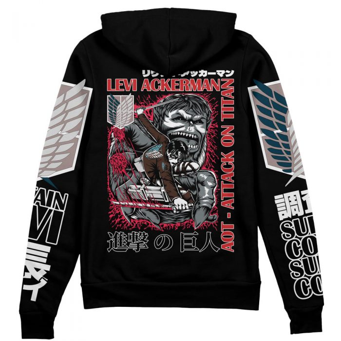 levixzeke Zip Hoodie Back Mockup - Attack On Titan Merch