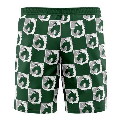 military Hawaiian Swim Trunks Board Shorts back - Attack On Titan Merch