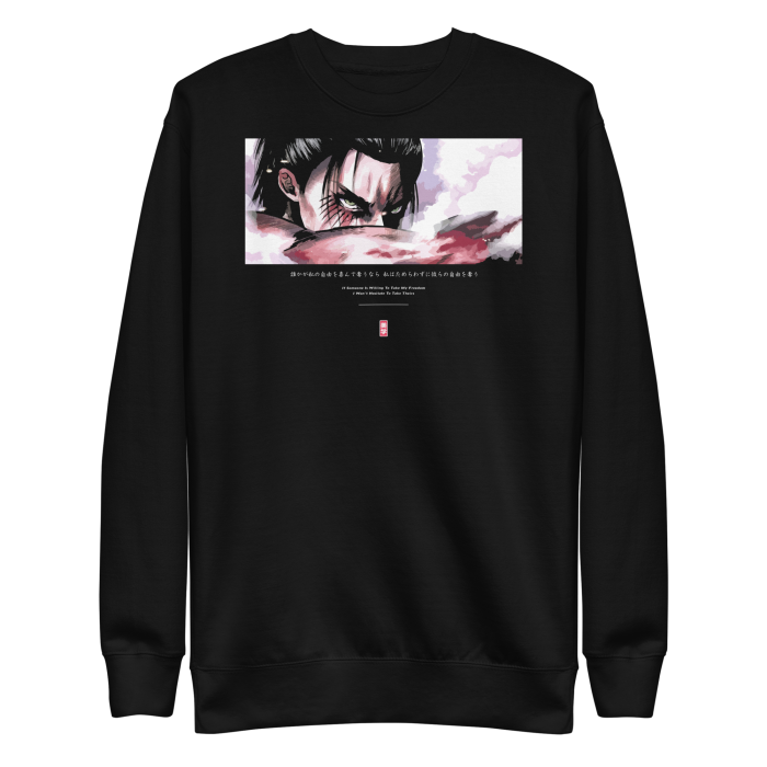 unisex premium sweatshirt black front 63f866b2ebe1a - Attack On Titan Merch