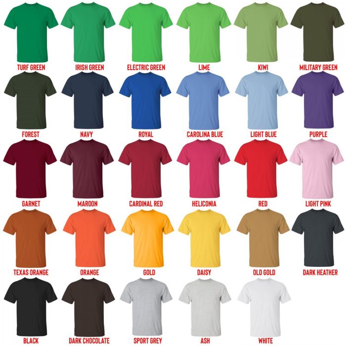 t shirt color chart - Attack On Titan Merch